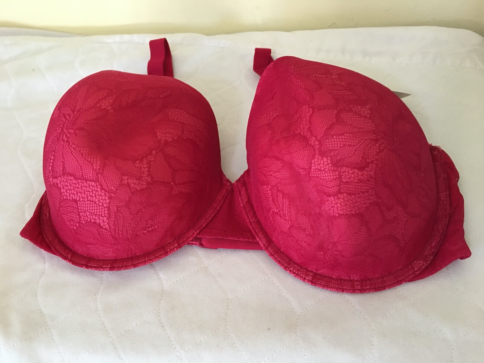 New Secret Treasures Women's Luxe Lace Full Coverage T Shirt Bra Red U pick