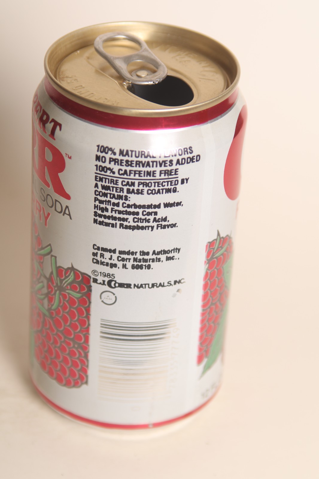 Robert Corr Raspberry soda can