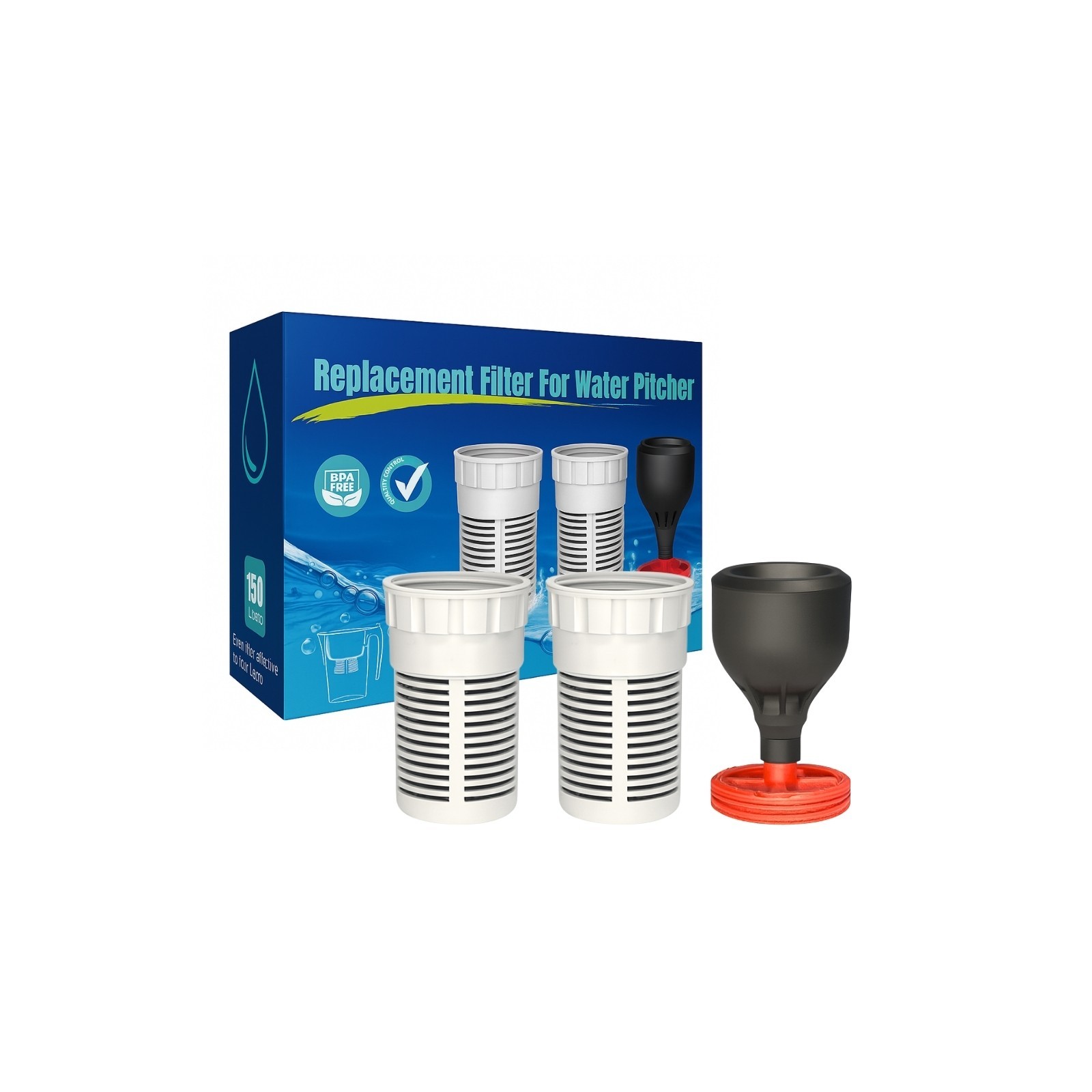 Regular Water Filter for Seychelle Gen 2 Dual pH2O Water Pitcher, 1 Pk