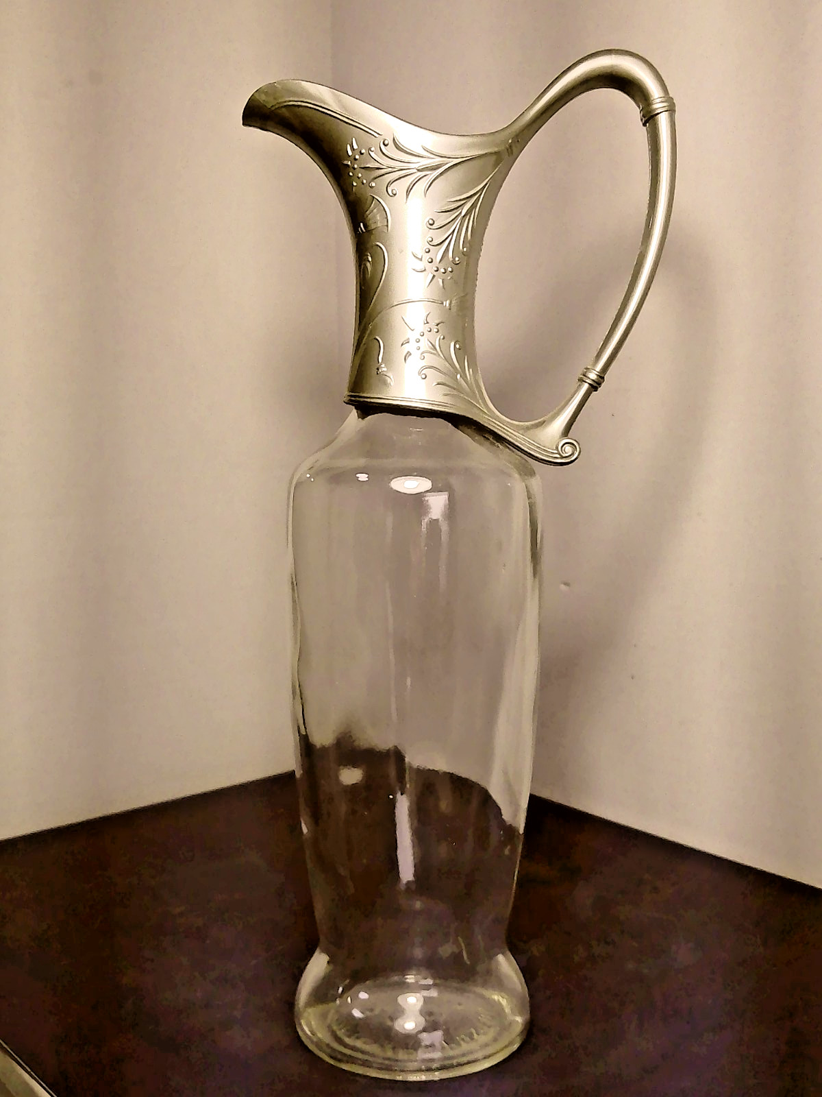 Old Mr. Boston Glass Bottle Pitcher Decanter w/ Spout