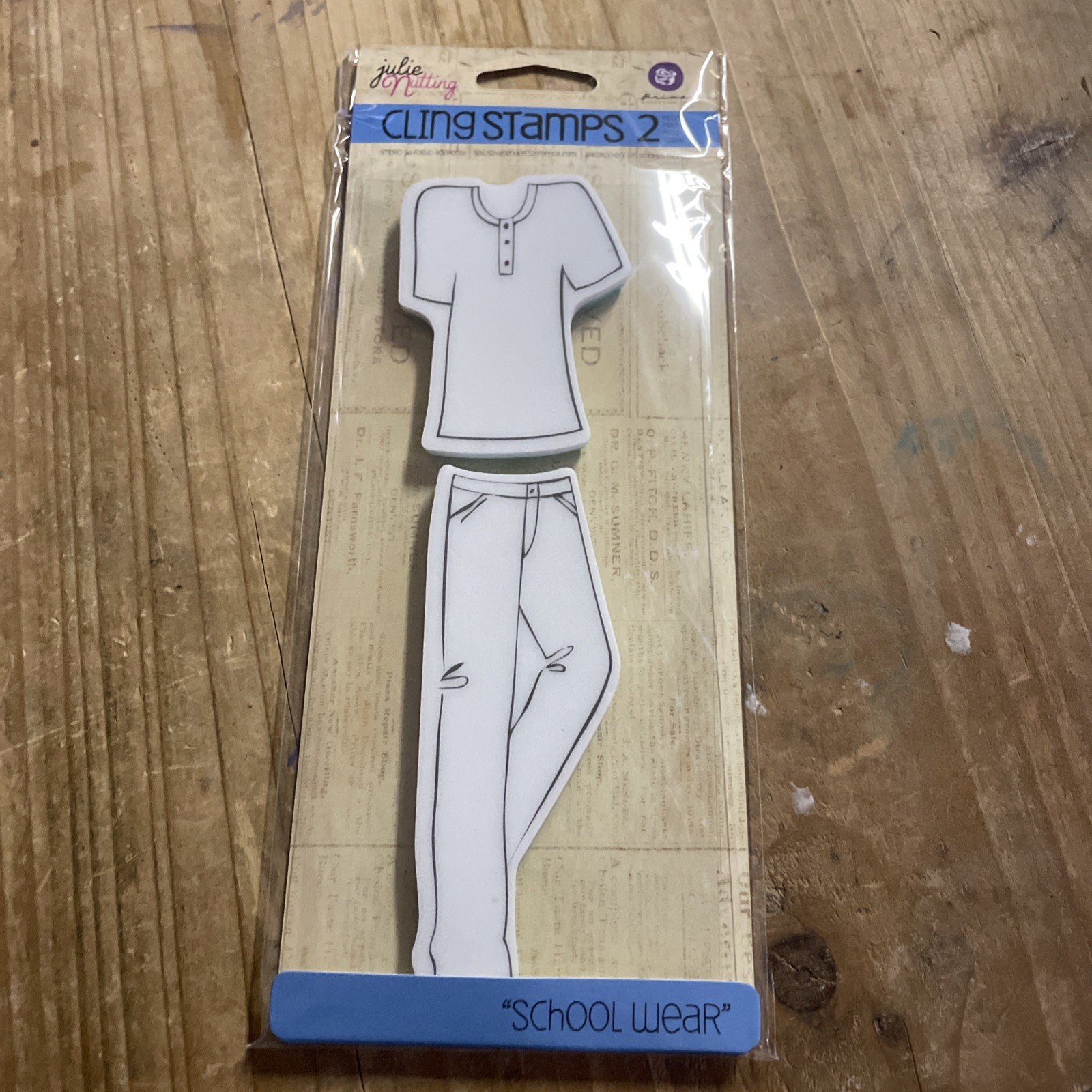 Julie Nutting Mixed Media Doll Stamp - "School Wear”- NEW