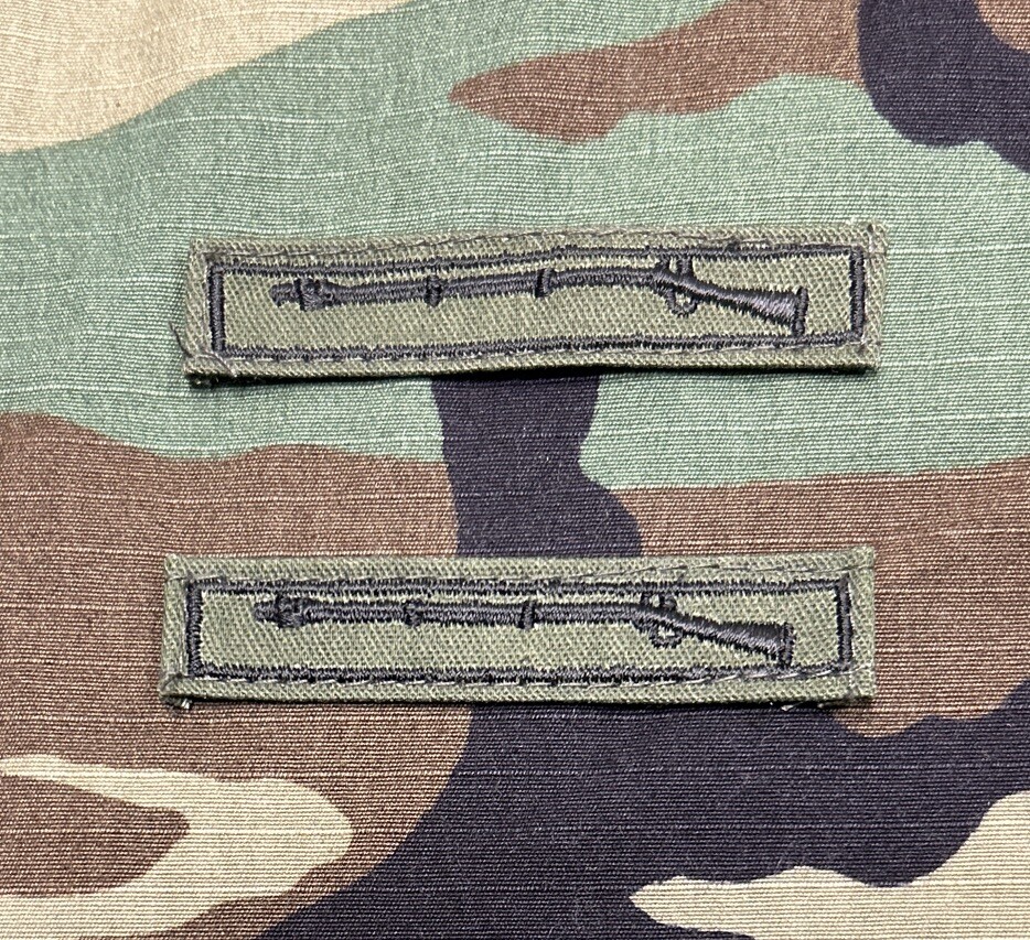 US Army EIB Expert Infantryman Badges (2) BDU Sew-On OD Green