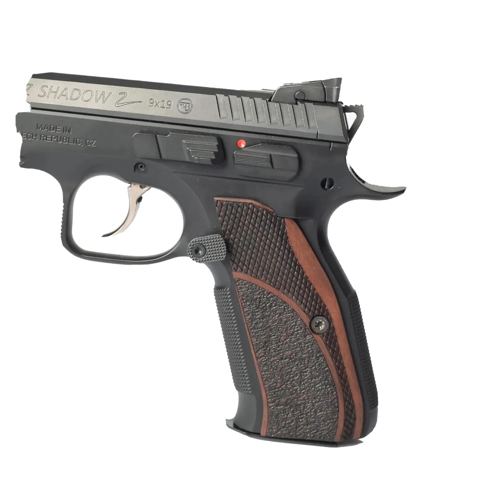 New CZ Shadow 2 Grips TURKISH Walnut Textured Wood Gungrip Hand Made Nice Set