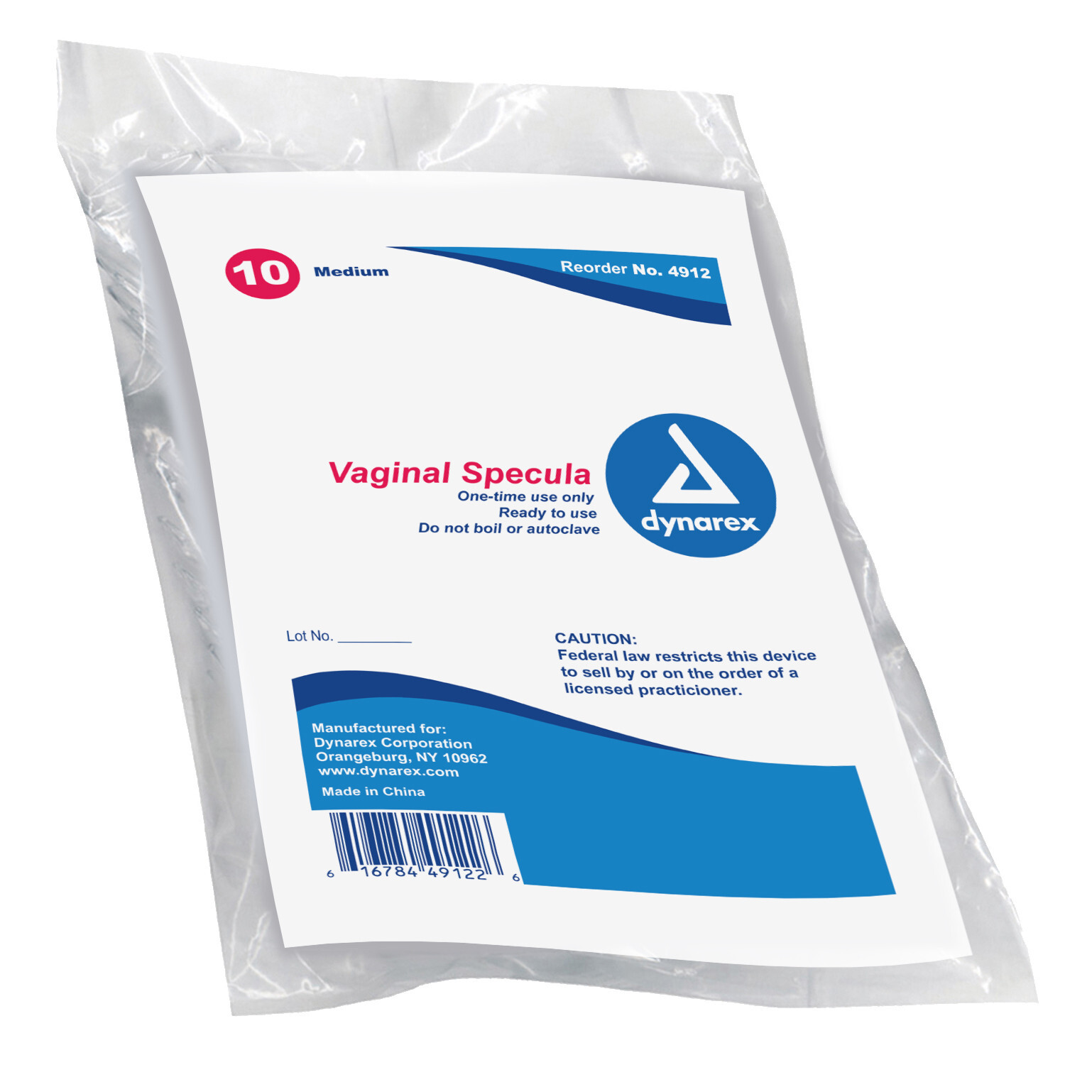 10 Pack, Disposable Vaginal Speculum NonSterile, MEDIUM Unadaptable 4912