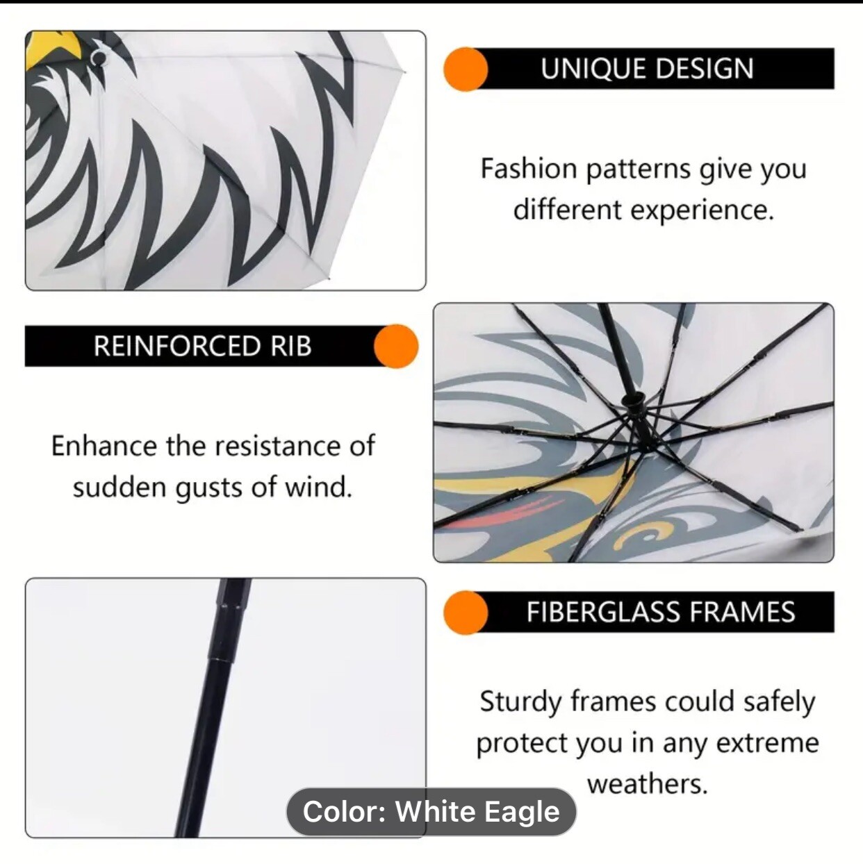 Windproof Travel Umbrella Compact Light Automatic Strong and Portable 3 Styles