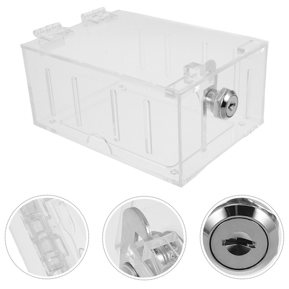 Transparent Thermostat Guard with Lock Durable Acrylic Lockable Cover for Wall