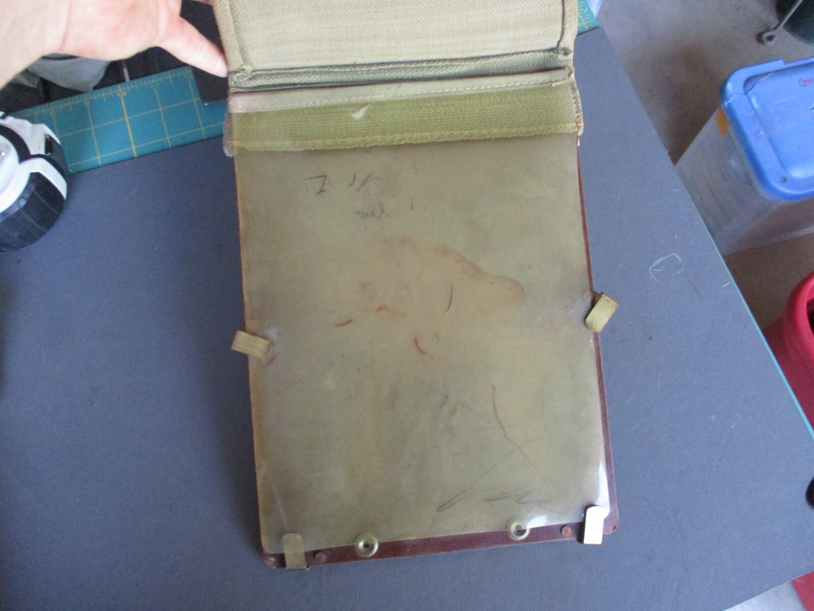 WWII British Map Case Clip Board with Shoulder Strap