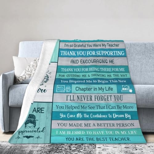Best Teacher Gifts: Throw Blanket - 60''x50'' for Women & Men - Teacher