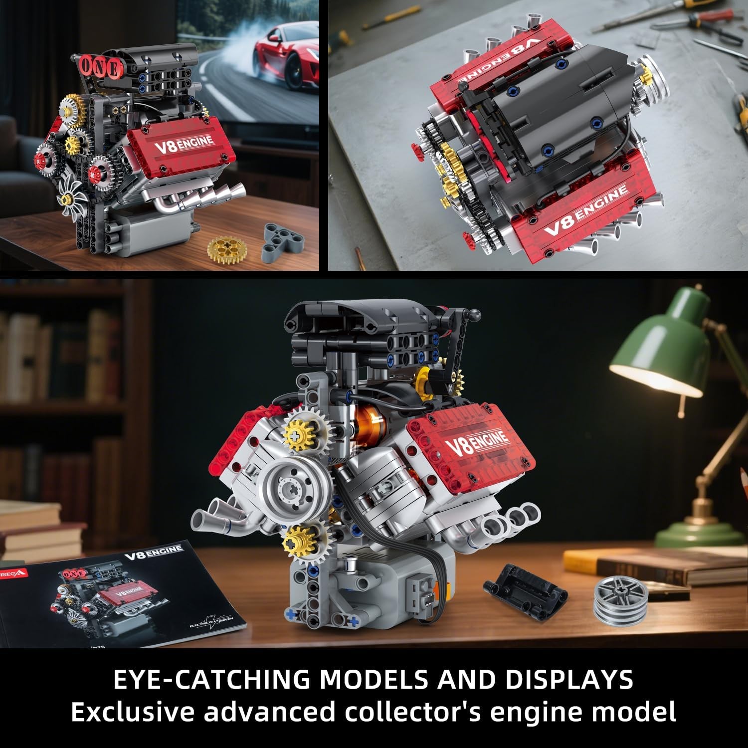 V8 Engine Kit Gas Model - OHV V8 Small Engine Model Kit Model Engine Resin Model