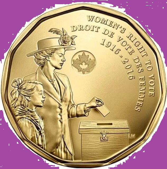 2016 Canada Women Right to Vote Commemorative Loonie. UNC. $1 Dollar Coin Loon