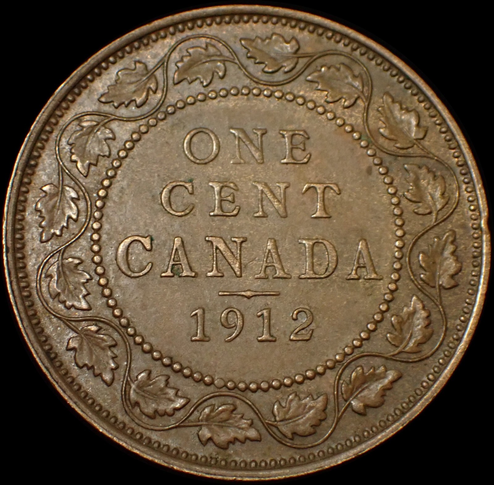 Canada One Cent 1912 George V Bronze Coin WCA 6103