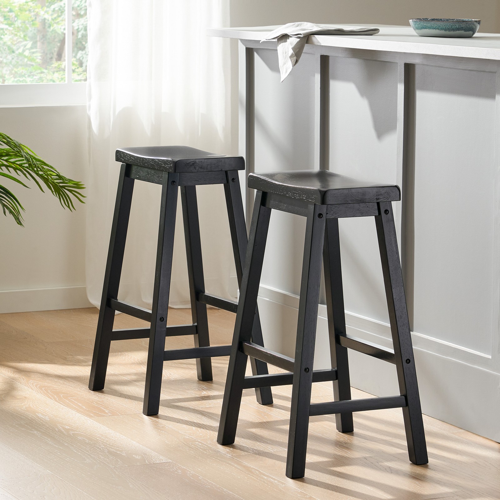 Saddle Barstool - for Home Bar, Kitchen Island, or Serving Area, Comfortable