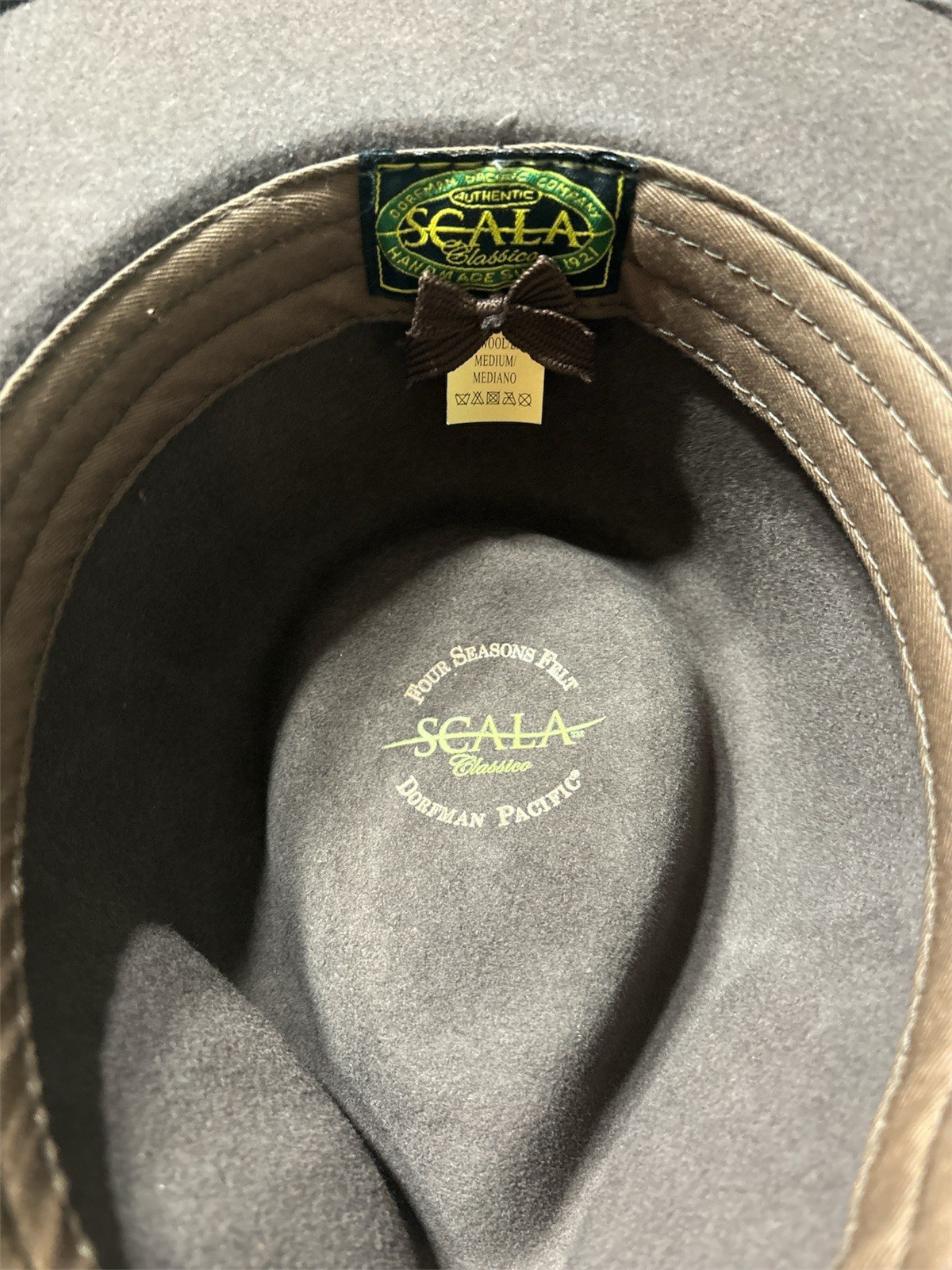 Cowboy Hat Dorfman Pacific Scala Classico 100% Wool Felt Hat, Brown. Size Medium