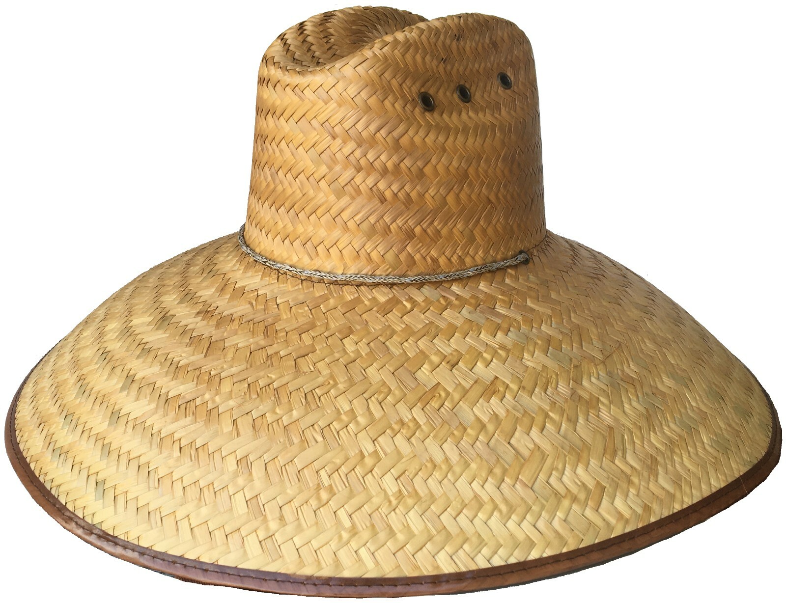 Headchange 7 Inch Brim Mexican Palm Straw Lifeguard Hat Big Super Wide Shade