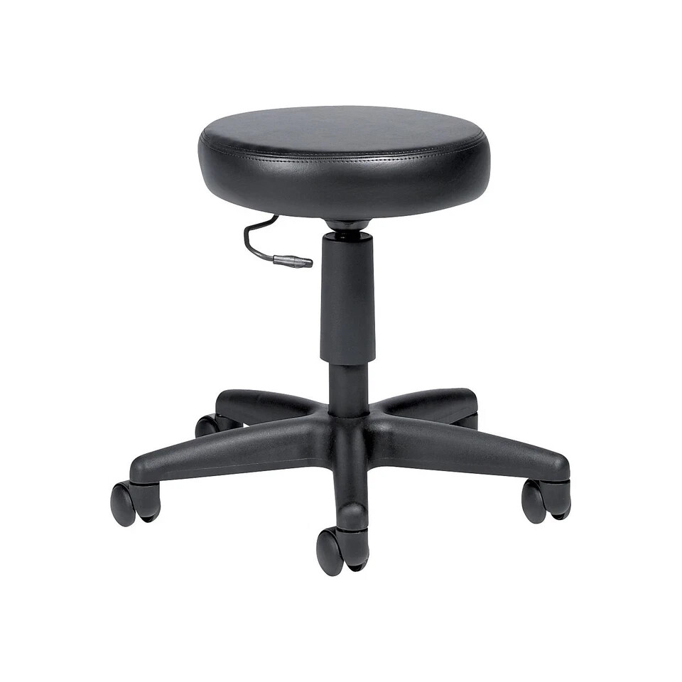 Global File Buddy Pneumatic Swivel Stool Black Vinyl Model #1105BK-A43E