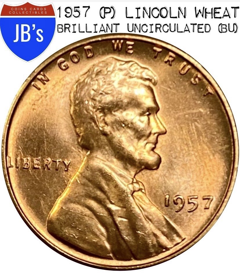 1957 (P) Lincoln Wheat Cent Penny 1c - UNCIRCULATED (BU)
