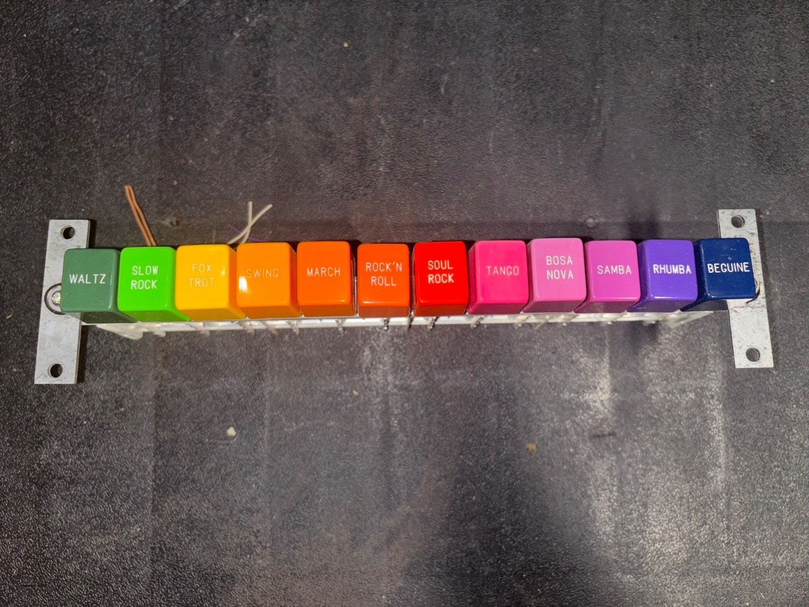 Kimball Swinger 392 Organ 12-Rhythm Selector Tab Assembly Rainbow 1972 Parts