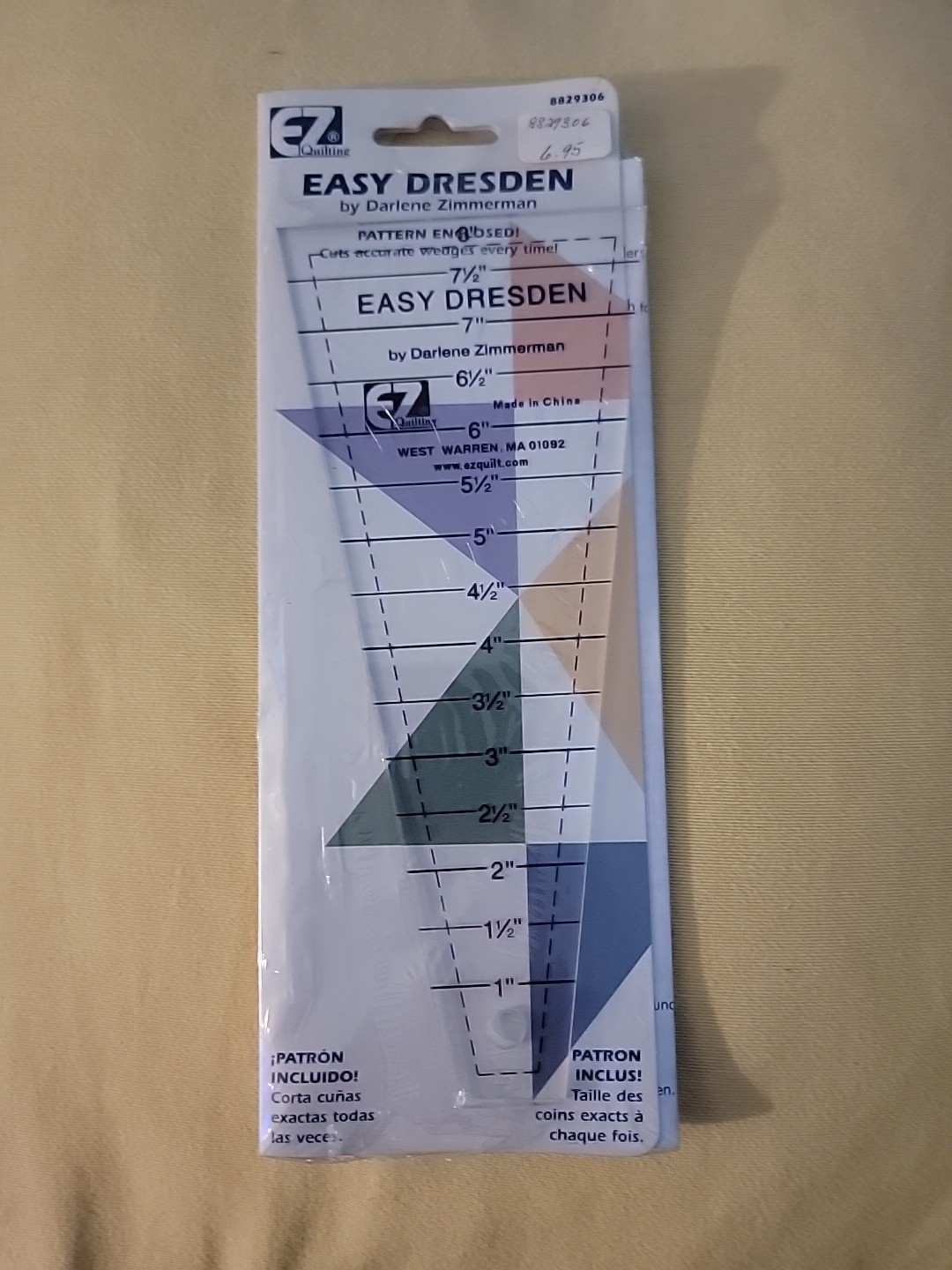 EZ Quilting Easy Dresden Quilting Ruler 1" To 8" by Darlene Zimmerman