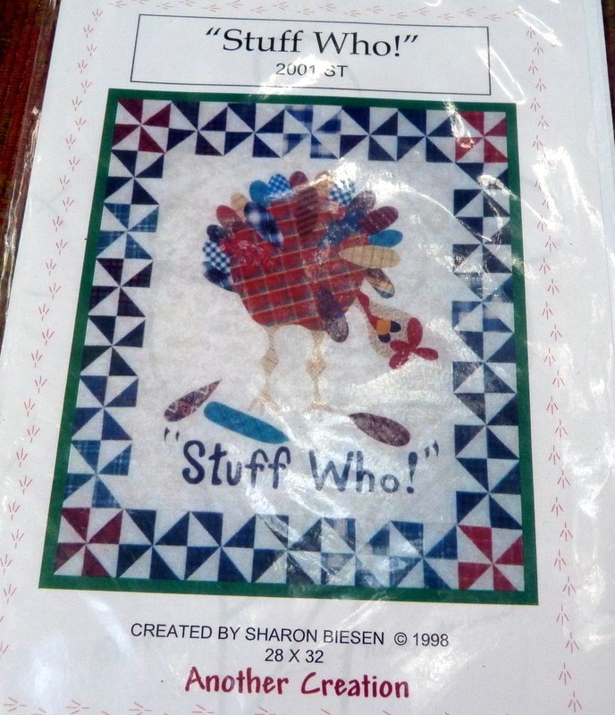 *LOVELY VTG "STUFF WHO!" Thanksgiving 28" x 32" Sharon BiesenPattern Uncut Quilt