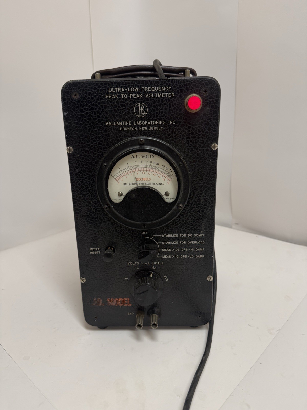 Vintage Ballantine Voltmeter Model 643 | POWERS ON UNTESTED