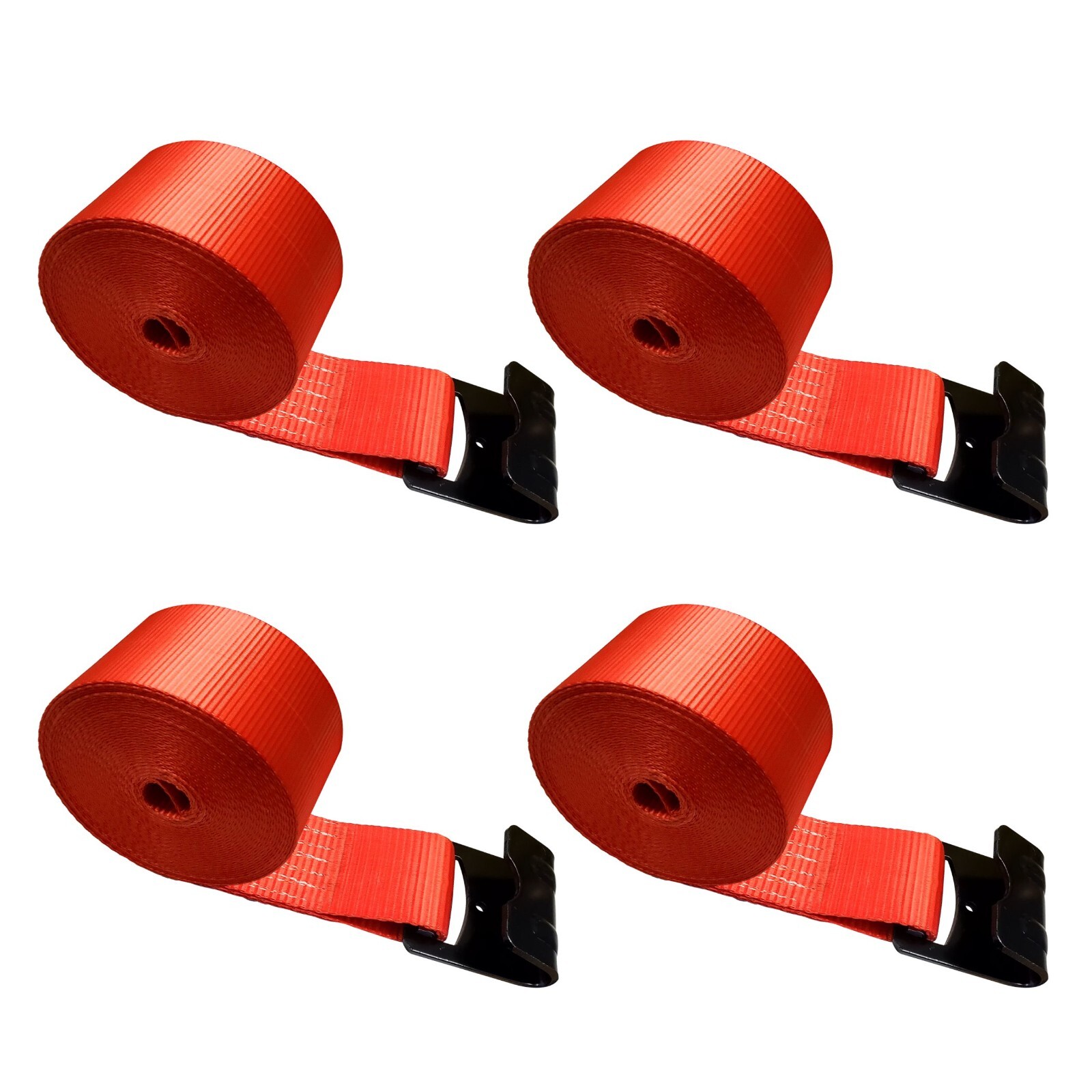 USA 4 Pack Flatbed Truck Tie Down 4" x 30' Winch Strap w/Flat Hook WLL 5400 LBS
