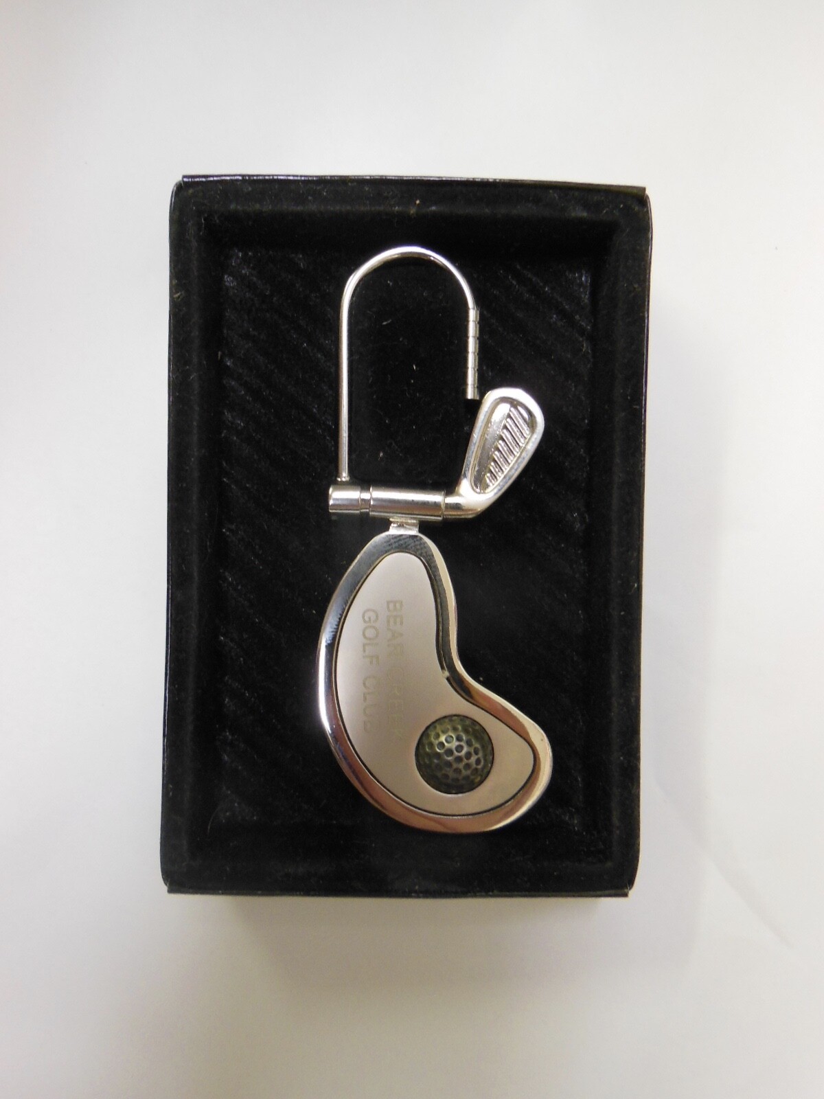 engraved BEAR CREEK Golf Club KEY CHAIN / FOB w/ orig. Box