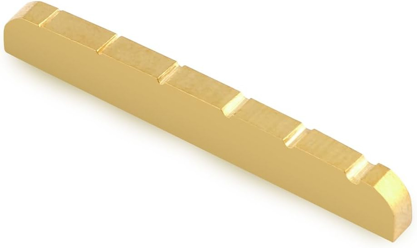 6 String Brass Guitar Nut Pre-Slotted Top Nut 42Mm X 6Mm X 3Mm Compatible with S