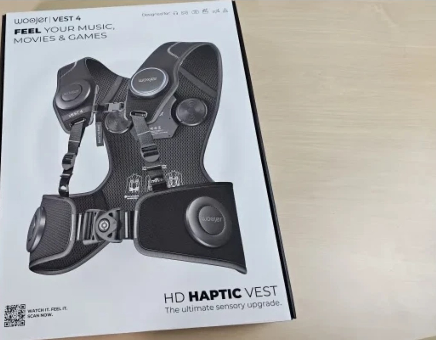Woojer Vest 4 HD Haptic Vest Black VR Music Movies | Brand New | Fast Shipping