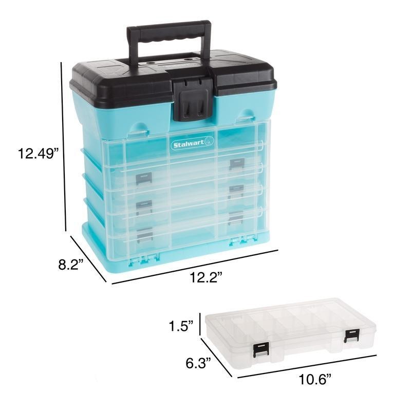 Durable Utility Box W/ 4 Drawers 19 Compartments Tools Hardware Crafts New