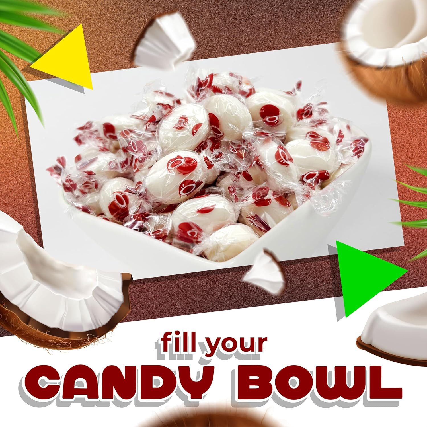 Coconut Filled Hard Candy | 1 Pound Bag - Approx. 90 Count | Easter Candy | Trop