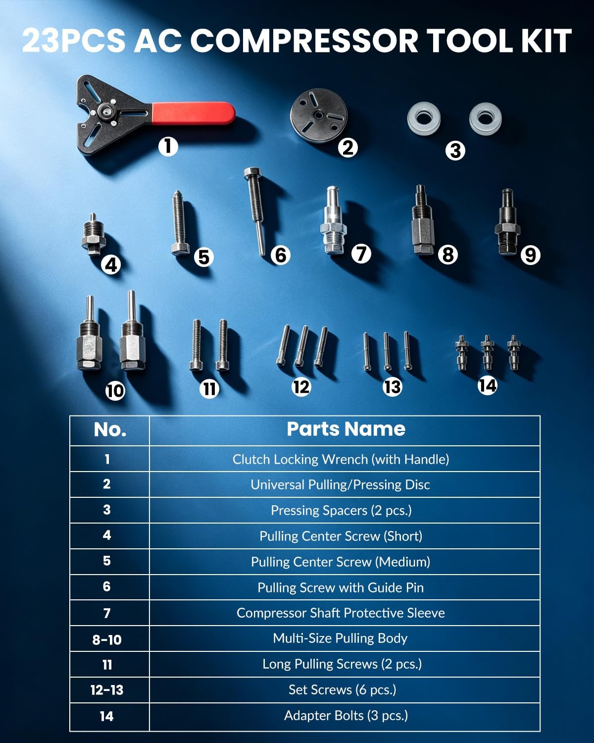 Air Conditioner Clutch Holding Tool Set A/C Compressor Remove Install...