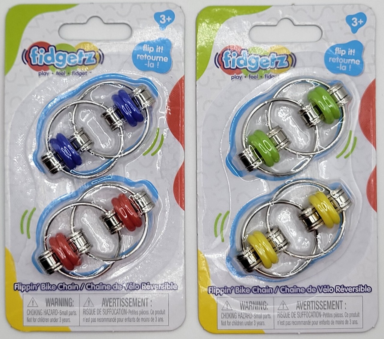 Full Case of 36 QTY w/PDQ Just Play Fidgetz Flippin' Bike Chain Sensory Toy