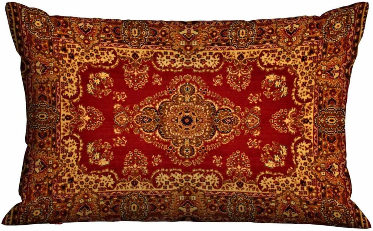 Rectangle Pillow Cover Red Oriental Persian Carpet Pattern,Pillow Case for