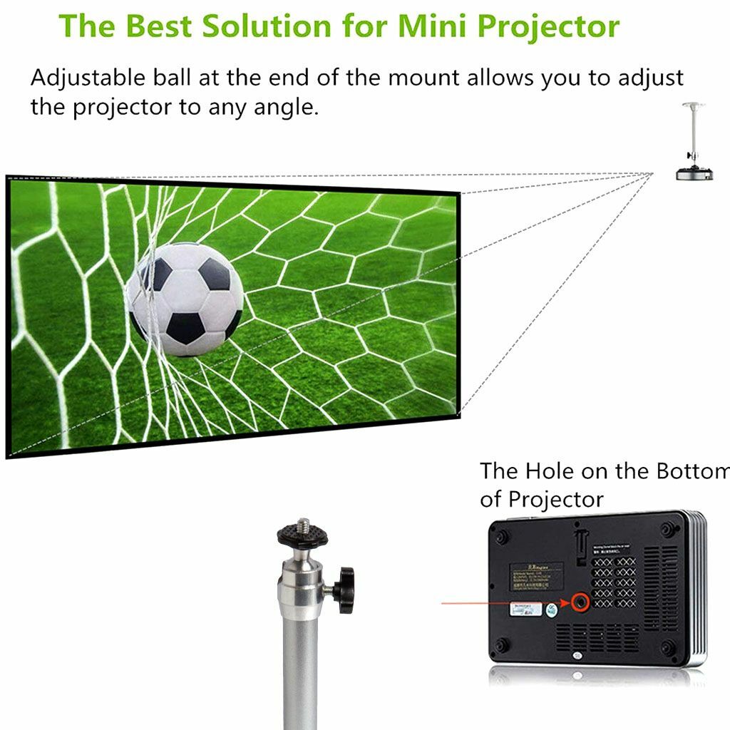 Universal 18cm 22cm LCD DLP Mini Projector Ceiling Wall Mount Bracket Aluminium