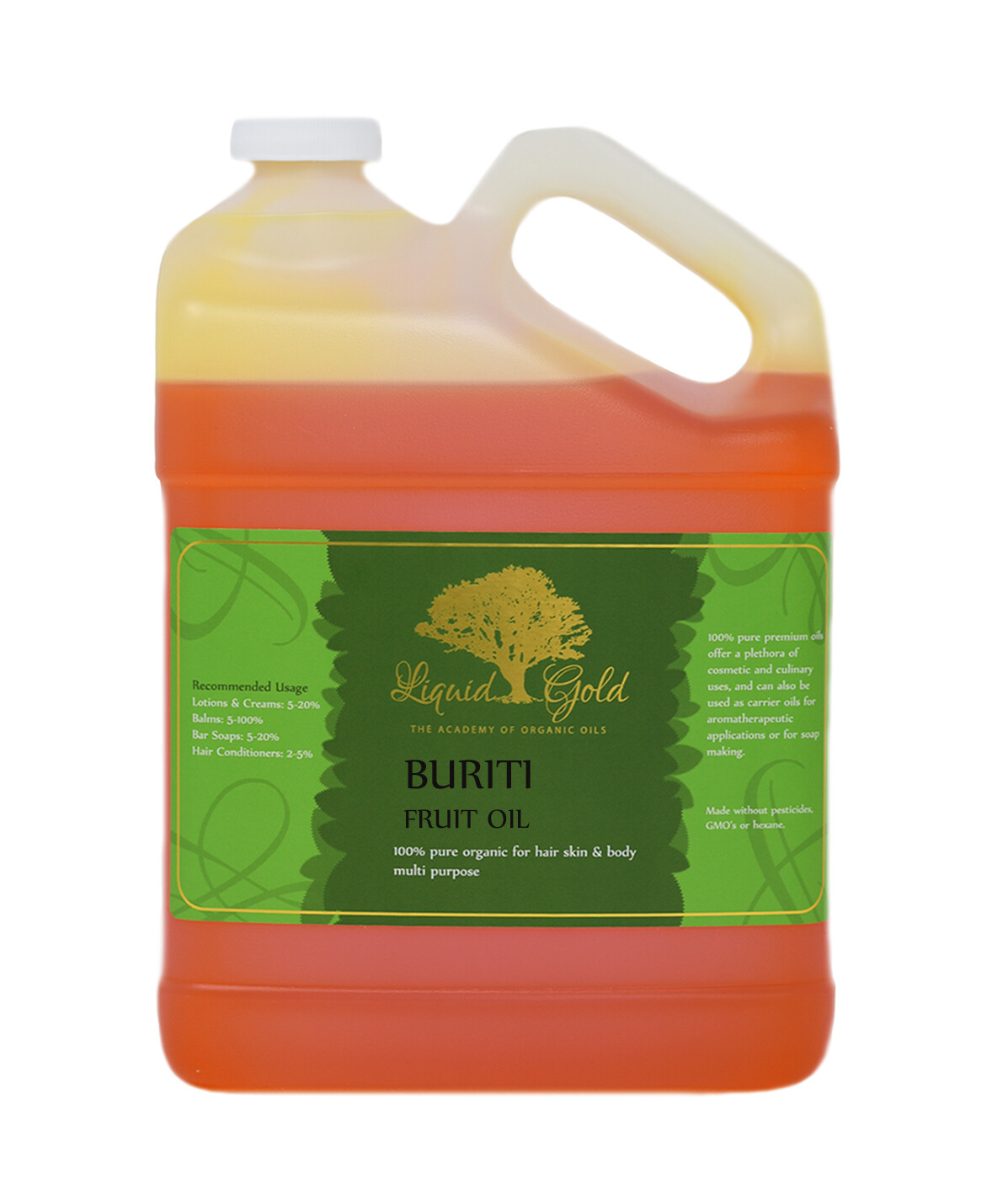 Gallon Premium Liquid Gold Buriti Fruit Oil Pure&Organic Skin Hair Nails Health