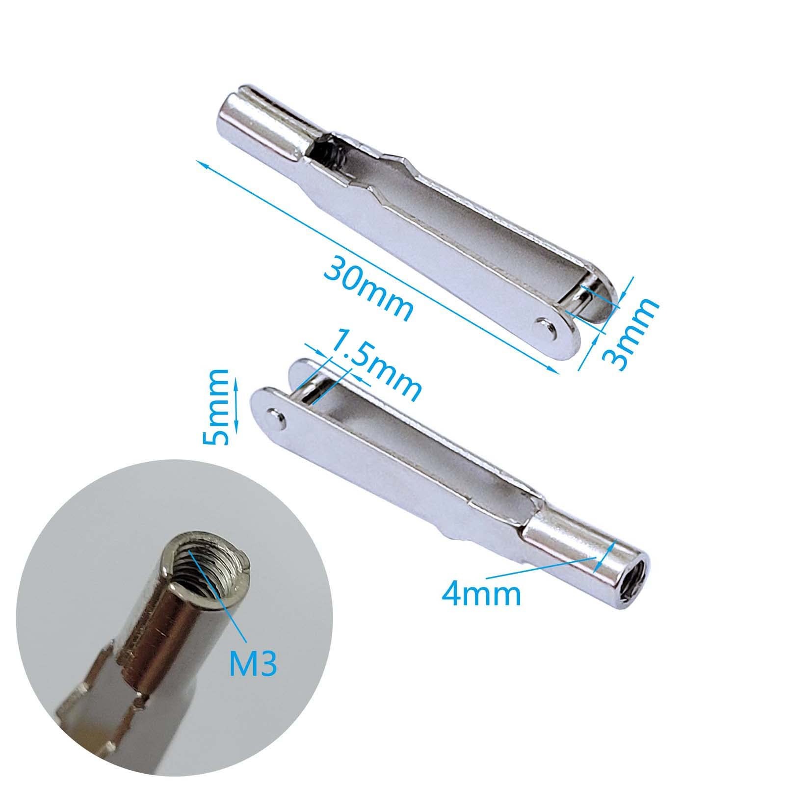 30 PCS M3 Mini Snap Links, Self Locking Metal Clevis Clips, RC Plane, Fixing