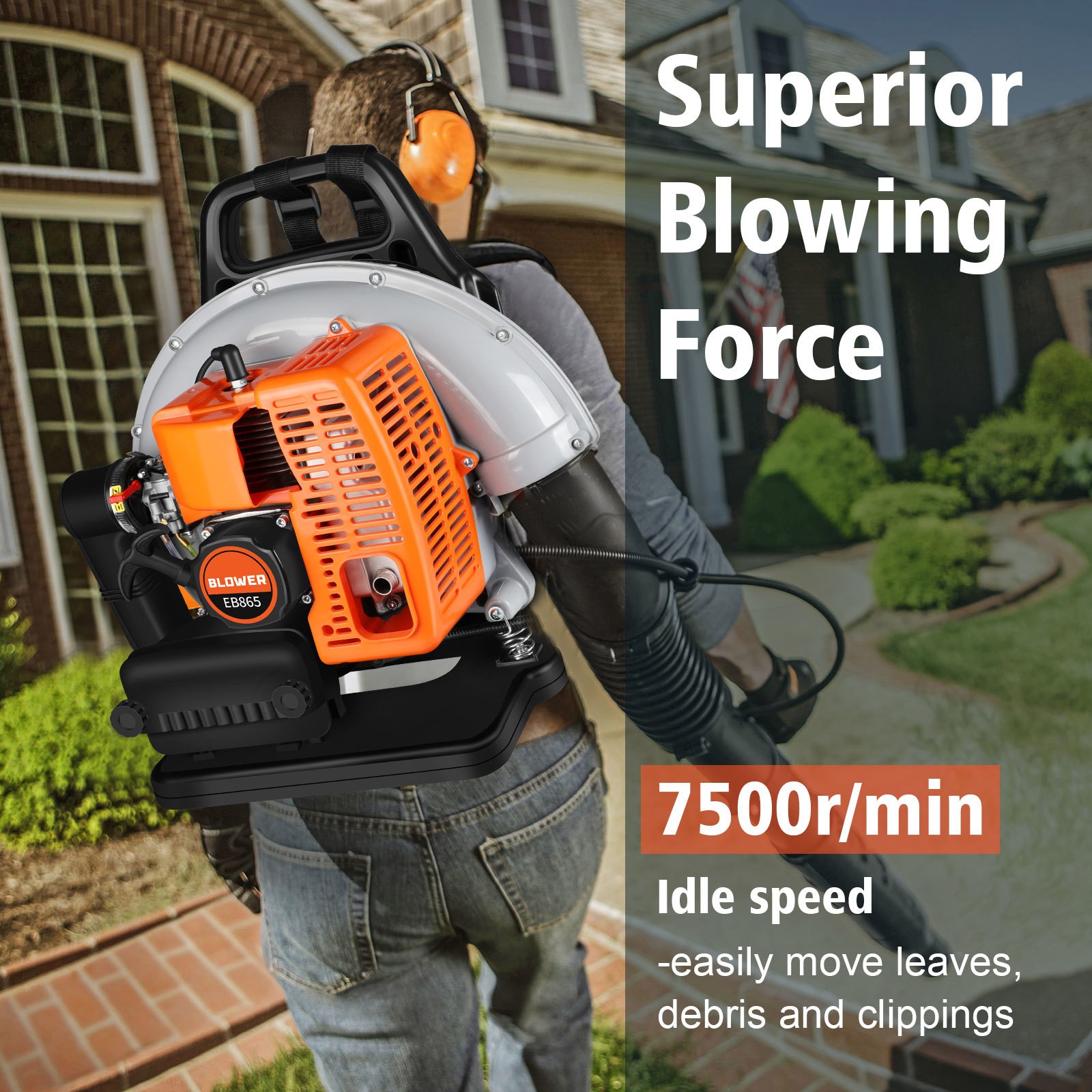 ✅2026 New 63CC 2-Stroke Backpack Gas Leaf Blower 665CFM 3HP Lawn Grass Blower