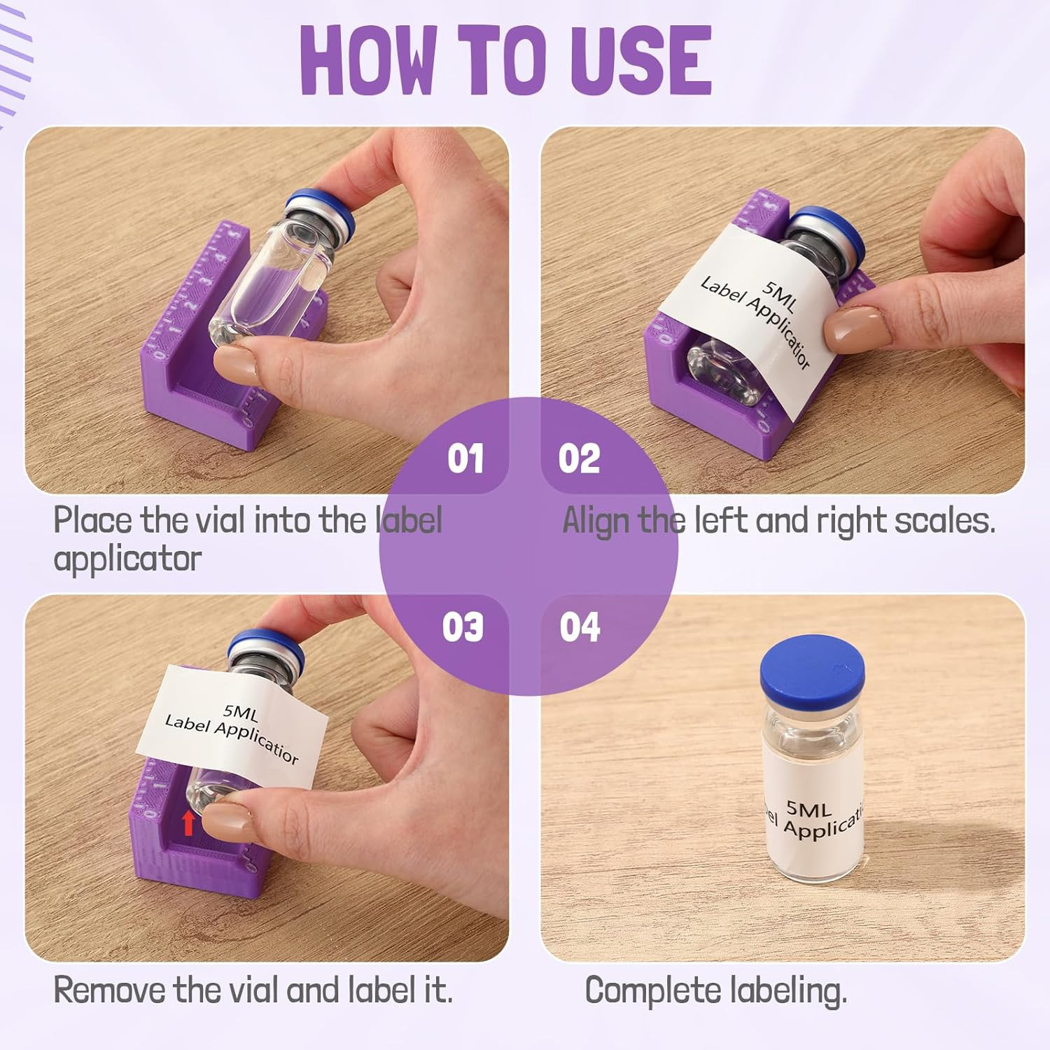 2 Pcs Vial Label Applicator Bottle Labeling Application Tool for Small Jars Esse