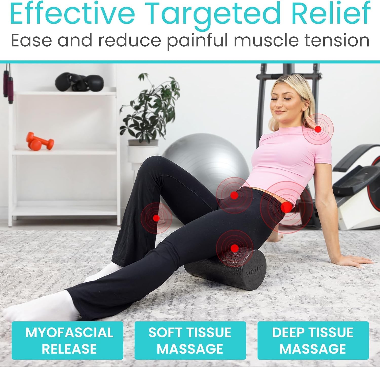 High Density Foam Roller 12 inch Large Foam Roller Exercise Physical Therapy