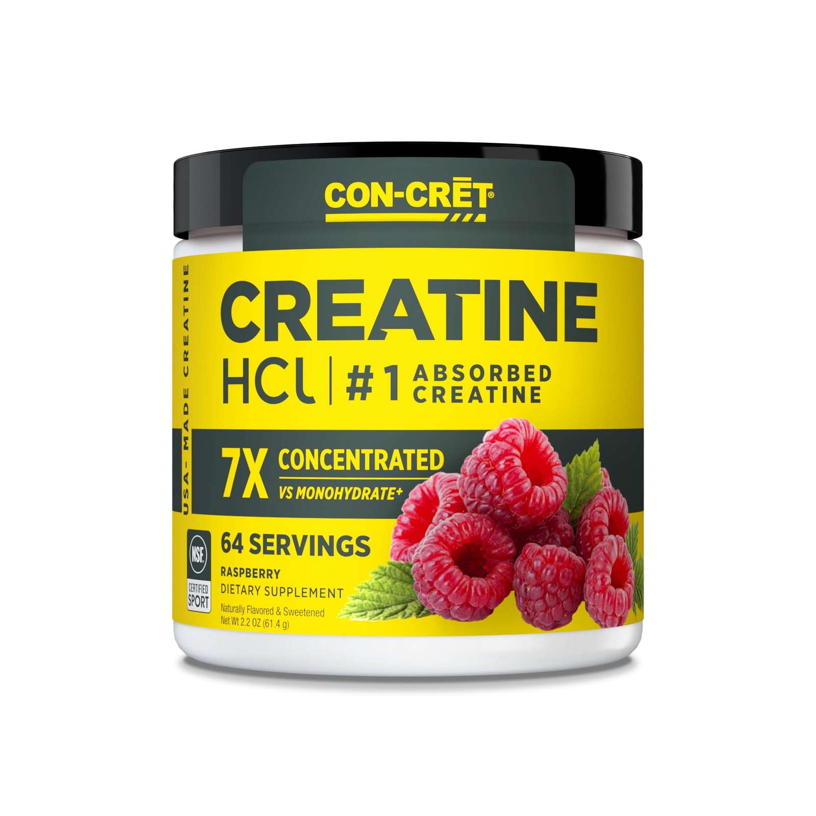 CON-CRET Creatine HCl Powder | Muscle, Cognitive, Cellular Energy 64 Servings
