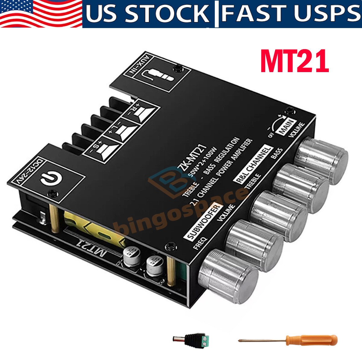 ZK-MT21 Bluetooth Audio Power Amplifier Board Subwoofer 2.1-channel 50WX2+100W