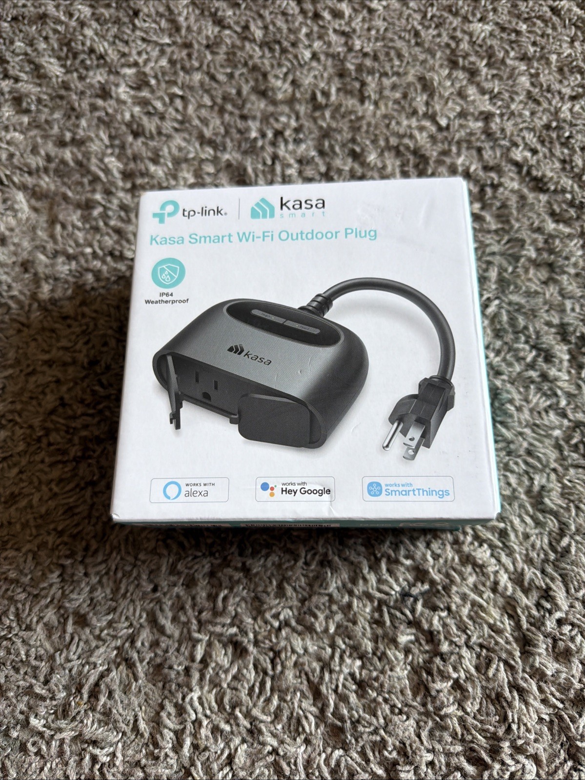 TP Link Kasa Smart Wi-Fi Outdoor Plug Model EP40 -  2 Sockets -  Black  *NEW*