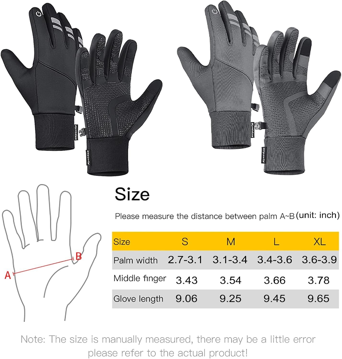 Winter Thermal Gloves Waterproof Windproof Touch Screen Gloves for Cold Weather