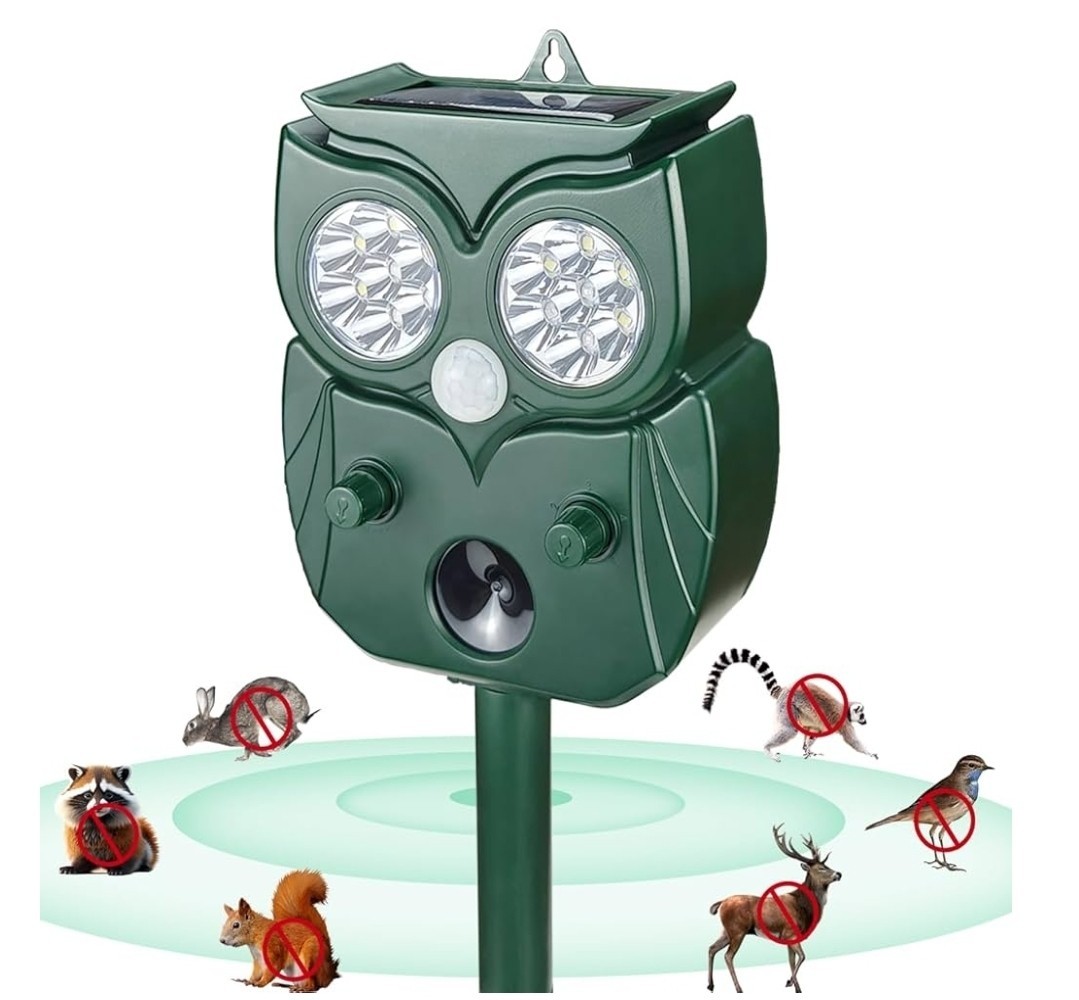 [2025 Upgrade] Solar Animal Repellent Outdoor for Deer Squirrel Mole Rabbit Cat
