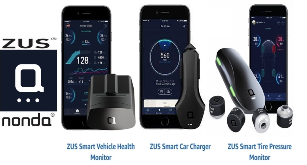 ZUS Smart devices for Car (Monitor Dashboard,Tires,Car Finder,Engine)Black[3Set]