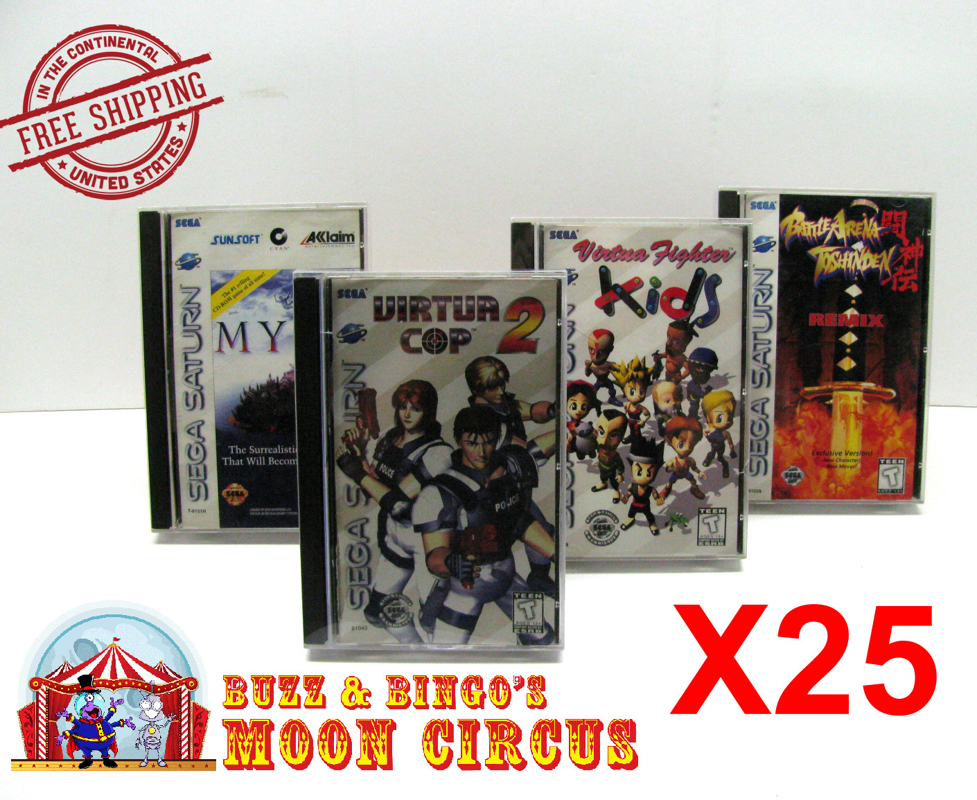 25x SEGA SATURN CIB GAME - CLEAR PLASTIC PROTECTIVE BOX PROTECTOR FOR GAME CASES