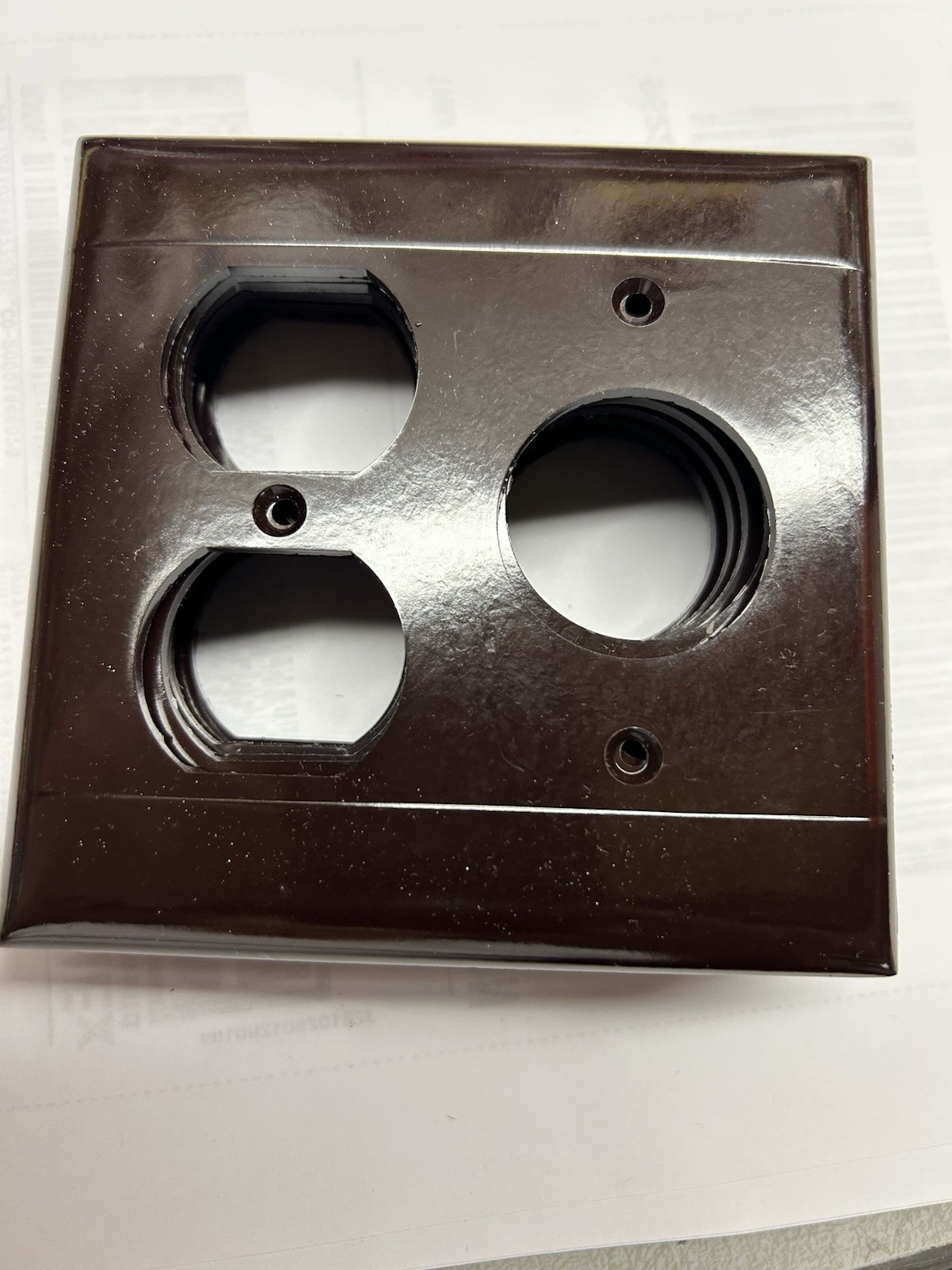 (6) Pass & Seymour Duplex/single Two Gang Bakelite Wall Plate Brown #P78