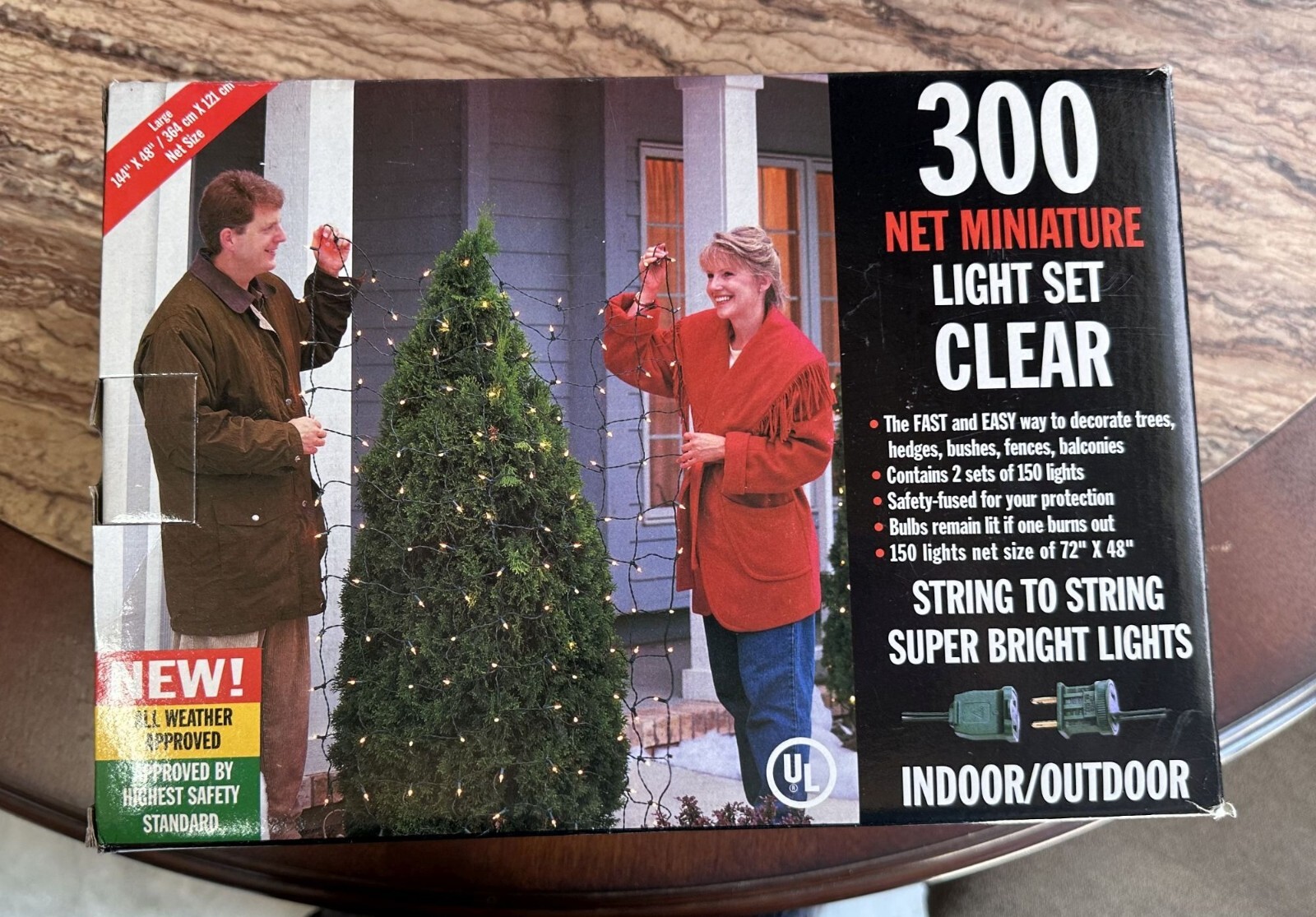 300 Net Miniature Indoor / Outdoor Light Set Christmas ~ 144" x 48" NEW