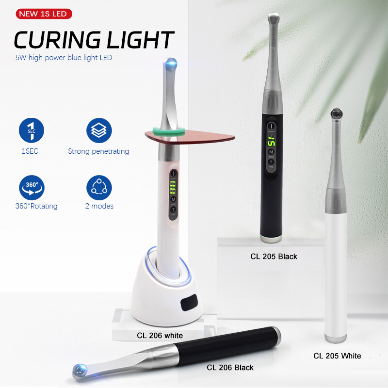 Dental LED Curing Light Lamp Wireless Cordless Resin Cure Lamp 5W 1k~2500MW FDA