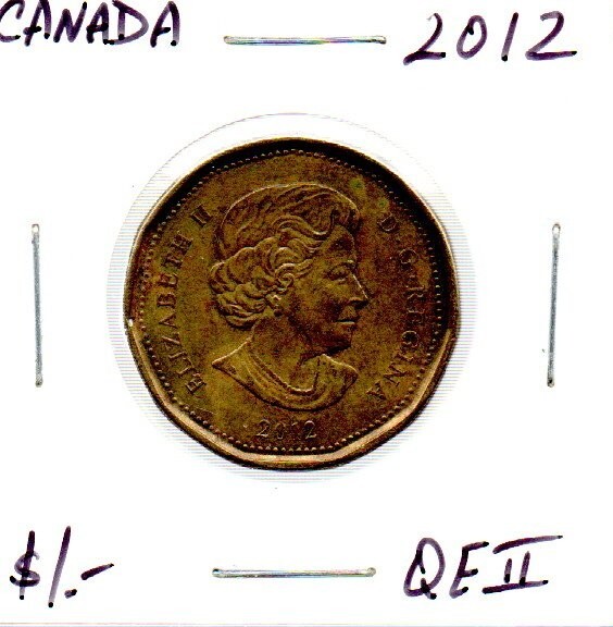 Canada 1 Dollar Coin 2012 Queen Elizabeth II As Pictured
